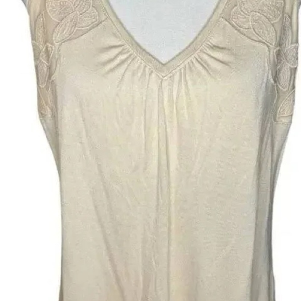 Cream V-Neck Women's Top